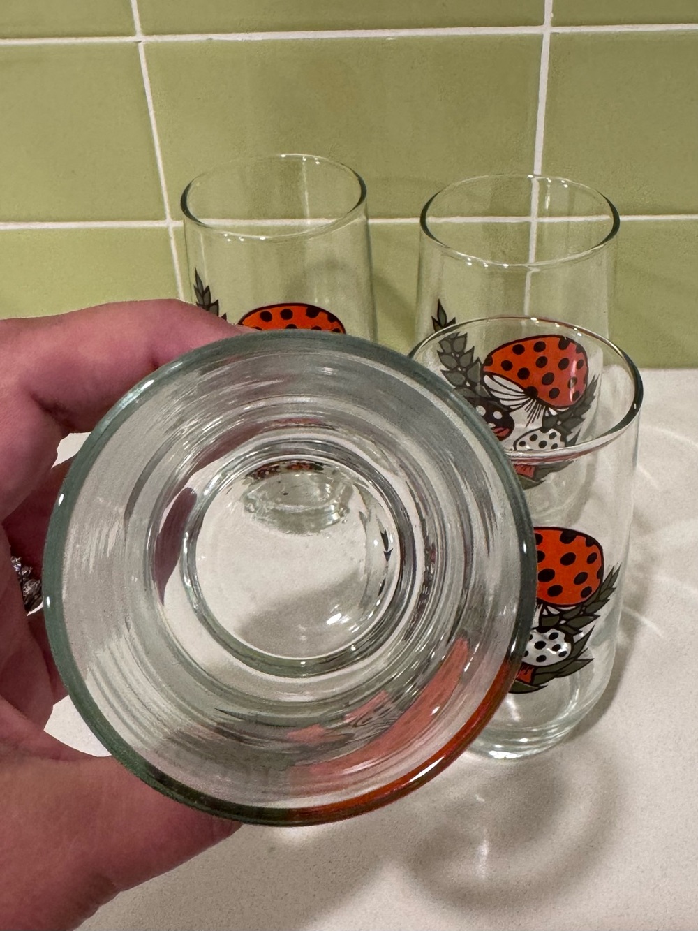 Sears, Roebuck and Co. "Merry Mushroom" drinking glasses - Set of 4 - Picture 4 of 6
